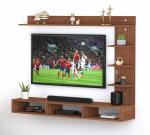 Anikaa Tyson Engineered Wood Wall Mounted TV Entertainment Unit (Walnut)- Ideal for Upto 55
