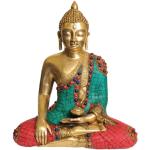 Idol Collections Multicolor Brass Thai Buddhist Deity Bodhisattva Lord Buddha Inlay Fine Decor Item