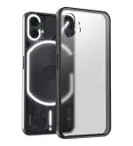 Golden Sand for Nothing Phone 1 Cover - Rugged Frosted Semi Transparent PC Shock Proof Slim Back Case for Nothing Phone 1, Black