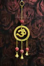 Blissful Decors Symbol OM rudraksh Small wind chime for Home Decor Office Showpiece positive Energy for Balcony, Living Room,Pooja Room, Temple with Sweet Sound