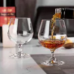 flatmop Classic Brandy Glasses Ultra-Thin Small Stem Crystal Clear Glass (250ml, Set of 6)