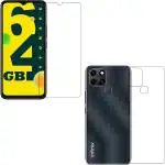 Gs Smart Front And Back Screen Guard For Infinix Smart 6, X6511E, X6511B, X6511, Smart 6 (Pack Of 2)