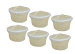 Shop A thon India Cream Fruits And Vegtable Basket With Cover (Pack Of 6)