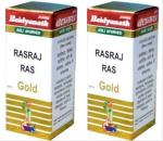 Baidyanath (Jhansi) Rasraj Ras with Gold Ayurvedic Medicine (2 Packs, 25 Tablets in Each Pack)