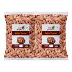90's MILL Coconut Gluten Free Nariyal Pani Khari Sing Water Roasted peanut Groundnut Singdana Skin Removed Roasted Salted Peanuts Bharuch Mungfali Dana Namkeen Spicy Chakna Snack-150g*2Pack