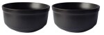 RTWARE Reusable Ceramic Bowls, 200 ml, Black, 2 Piece Soup Bowls, Mixing Bowls, Serving Bowls, Oven and Dishwasher Safe Katori