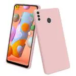 LIRAMARK Silicone Soft Back Cover Case for Samsung Galaxy A11 / Galaxy M11 (Pink)