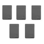ClickCase Combo Pack of 5 Pcs. Liquid Silicone Metro Credit Card Holder for Back of Mobile Phone or Case, Adhesive Sleeves Stick on Phone Back Wallet For All Smart Phones (Black 5 pcs.)