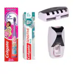 Barbie Battery Toothbrush for kids+Sensitive Plus Sensitivity Relief Toothpaste,70g+wall mount toothpaste dispenser