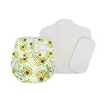 SNUGKINS Newborn Bliss Diapers for Newborn Babies (2.5-7kg) | Washable & Reusable | 1 Cloth Diaper, 1 Wet-Free Organic Cotton Prefold & 1 Booster Pad | Avocuddles