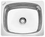 Ruhe Premium Stainless Steel Oval Single Bowl Kitchen Sink, 24x18x9 Inches | Glossy Finish | Included Sink Coupling and Waste pipe - Silver