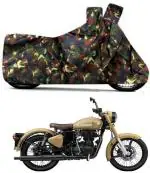 RONISH Two Wheeler Cover for Royal Enfield (Bullet 350, Multicolor) BULLET350_REDBLACK