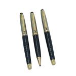 Auteur ZEUS Black Brass Blue Ink Ballpoint Pen & Luxury Gel Roller Pen (Pack Of 3)