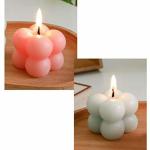 Shraddha Creation scented 2x2 bubble candles,white & pink,set of 2