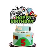 Zyozique Video Game Cake Topper Gamer Themed Happy Birthday Cake Decorations - Party Supplies