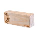 Retailmonk Beige Flower Design Rectangle Wooden Yoga Block (9 inch x 2.5 inch x 3.5 inch)