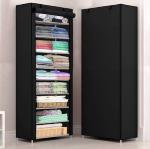 Zofey Multipurpose Portable Folding Shoes Rack 9 Tiers Multi-Purpose Shoe Storage Organizer Cabinet Tower with Iron and Nonwoven Fabric with Zippered Dustproof Cover)(Shoes Rack for Home)