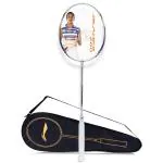Li-Ning White, Blue Carbon Fibre Bladex 200R Badminton Racket With Full Cover - One Size (Pack Of 1)