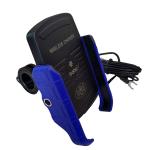 Bobo Bm6 Blue Polycarbonate Waterproof Jaw-Grip Motorcycle Mobile Phone Holder Mount With Fast 15W Wireless Charger