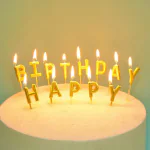 The Party Store Happy Birthday Candles with Golden Letters