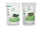NISARG ORGANIC FARM Combo of Moringa Leaf and Drumstick Powder I 100% Natural, Organic Traditional Method Made I Good for Hair & Skin I Superfood for Smoothies, Drinks, Salad, & Other Recipes 500 x 2 Pack