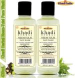Khadi Herbal Neem Tulsi Face Wash For Rejuvenating Effect 420 ml (Pack Of 2)