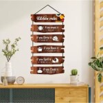 arpita crafts Kitchen Rules Decorative Wall Art Wooden Wall Hanging Home Decoration|Gift Items  (31 inch X 12 inch, Multicolor