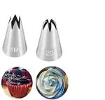 Royale Mesum Silver 2D And 1M Nozzle Cake Icing Nozzles Piping Tips Rose