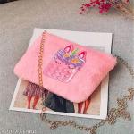 Topgifties Girls Stylish Unicorn Sling Bag Fur Pink Girls Side Bag Shoulder Bag Crossbody Bag For Girls