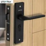 Plantex Heavy-Duty Door Lock Set - Main Door Lock Handle Set/ 6-Lever Lock Mechanism Mortise Lock with 3 Keys, Brass Lock Body & Cylinder (8060 - Z-Black)
