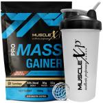 MuscleXP Pro Mass Gainer - With Whey Protein, Whey Isolate, 25 Vitamins and Minerals, Digestive Enzymes - Double Chocolate, 1kg (Pouch) + Shaker