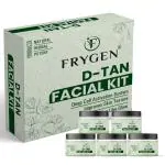 FRYGEN D-Tan Facial-D-Tan Cleanses Kit-Anti-tan facial kit-Tan removal kit-De-tan treatment-Skin brightening facial kit-Skin lightening facial kit-Sun tan removal kit-Brightening facial kit-Professional D-Tan facial-5 Step Kit-50 Gram Each-1 Pack