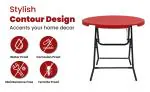 Supreme Furniture Bistro Foldable, Round Plastic Table, Suitable for Indoor & Outdoor(Coke Red)