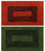 Kuber Industries Multicolour Cotton Door Mat (Set Of 2)