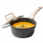 Carote Granite Nonstick Tea Pan with Lid and Handle, Saucepan, Induction Base, 16cm, 1.5L