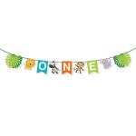 Festiko Safari Jungle Birthday Banner Decoration, 1st Boy Girl Theme Bday Party Banner Decoration For Kids, Boys Birthday Party Decoration