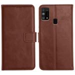 Genron Samsung M31 Flip Back Cover, Full Body Protection Wallet Style Magnetic Closure Leather Flip Cover Case for Samsung Galaxy M31 (Brown)
