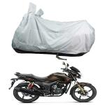 Bull Rider White Polyester Two Wheeler Cover For Hero Hunk
