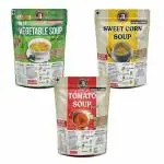 Brewlab Combo Of Mix Veg + Sweet Corn + Tomato Soup Powder Mix Suitable For Vending Machine (Pack of 3, 150 g)