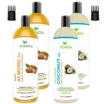 Homeda Cold Pressed Sweet Almond Oil & Virgin Coconut Oil (400 ml + 400 ml) 100% pure for Hair Growth, Skin Care, Nail, Baby Massage, Eyebrow growth