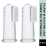 COCO CRUSH Baby Finger Toothbrush | Great for Massaging & Cleaning Gums, BPA-Free, Travel-Friendly Oral Care | Extremely Gentle, Soft Brush For Kids & New Born Babies