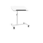 AboutSpace Multipurpose Portable Engineered Wood Laptop Study Table Desk with Caster Wheels & Height Adjustable for Work from Home and Online Classes (White) (Length 54cm x Breadth 32cm x Height 69-90cm)