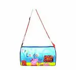 KidsZeeNie Multipurpose Peppa Pig Printed Round Shaped Duffel Bag for Sports/Gym/School & Travel for Kids & Teenagers