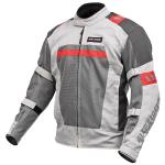 Allextreme Bazooka Bike Riding Jacket All Season Windproof Biker Mesh Cafe Racer Jackets Motorcycle Adventure/Touring Biking Gear With Abrasion Protection Armor For Men (Size - Xl, Grey/Red)