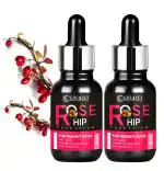 LUCACCI Natural Rose Hip Oil Serum with Rose Hip Seed Oil, Vegan Formulation for Firming, Radiance, and Sensitive Skin 60 ml [ pack of 2 ]