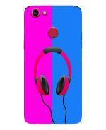 MobiEra Oppo F7 Multicolor Simple Headphone Design Plastic Hard Case Cover