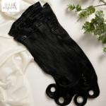 Hair Originals Human Hair extensions -7 Piece Clip set - Natural Black, 26