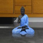 Gw Creations Black, Blue Marble, Stone, Polyresin Decorative Showpiece - Buddha