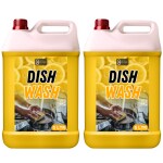 FLISKO Dishwash Liquid 10 Liter Yellow for Dishwashing All Utensils | Plant Based, Biodegradable, Non-Toxic