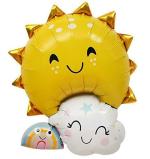 My Party Suppliers Sun Rainbow Cloud Shape Foil Balloons (pack of 2)
